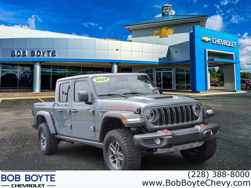 2025 Jeep Gladiator Mojave in Gray — front three-quarter view