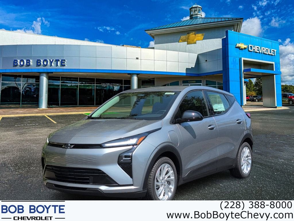 2027 Chevrolet Bolt LT in Sterling Grey Metallic — front three-quarter view