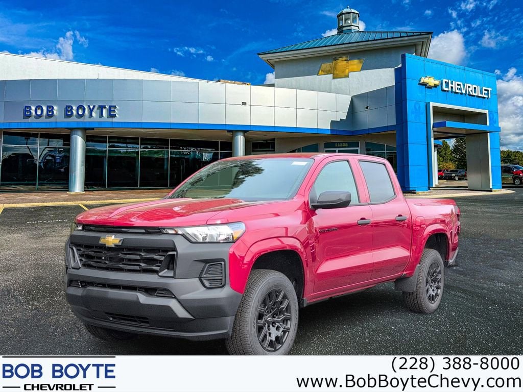 2026 Chevrolet Colorado WT in Radiant Red Tintcoat — front three-quarter view