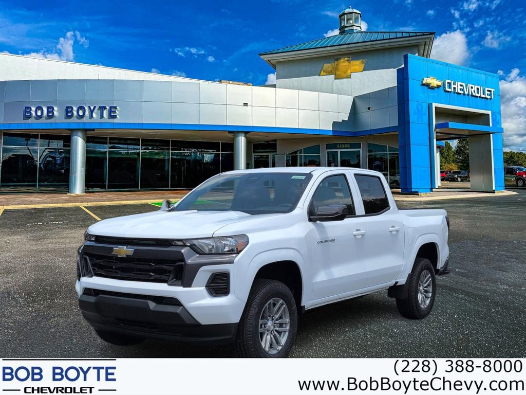 2026 Chevrolet Colorado LT in Summit White — front three-quarter view