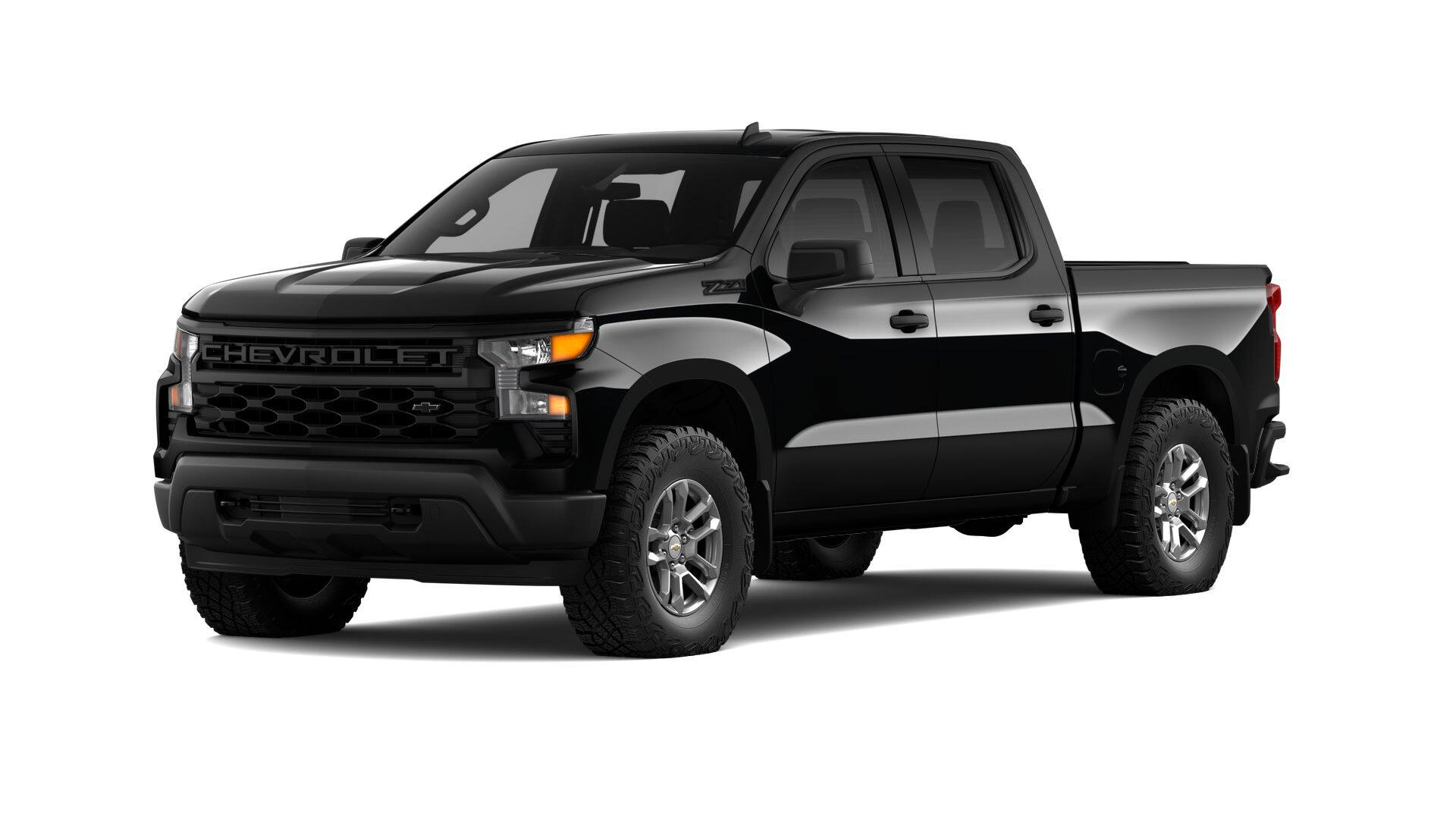 2026 Chevrolet Silverado 1500 WT in Black — front three-quarter view