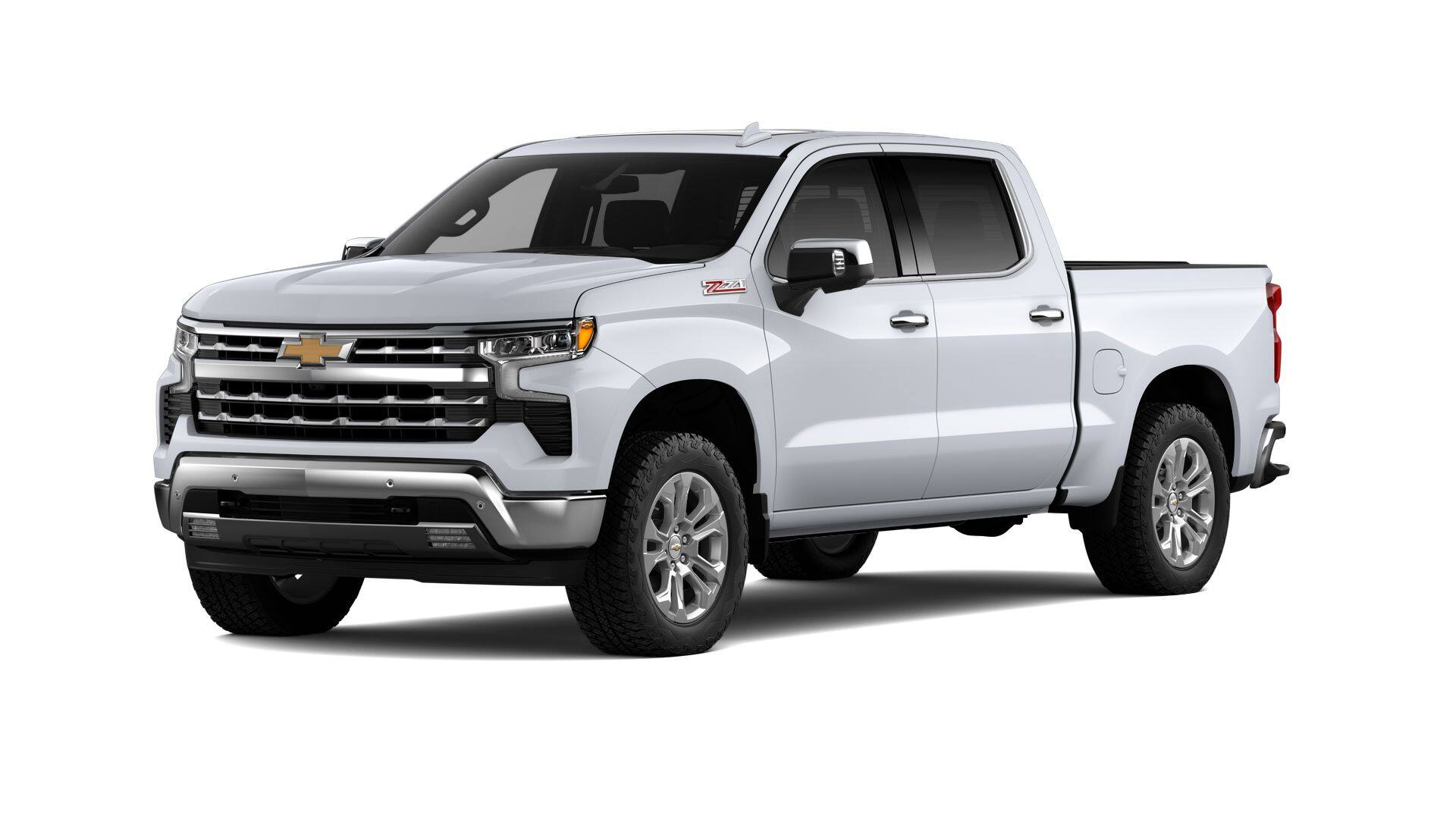2026 Chevrolet Silverado 1500 LTZ in Polar White Tricoat — front three-quarter view