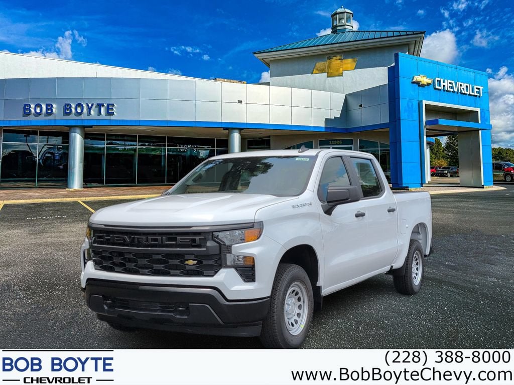 2026 Chevrolet Silverado 1500 WT in Summit White — front three-quarter view