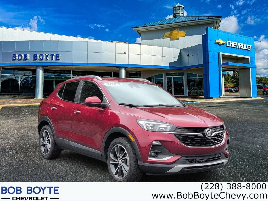 2023 Buick Encore GX Select in Cinnabar Metallic — front three-quarter view
