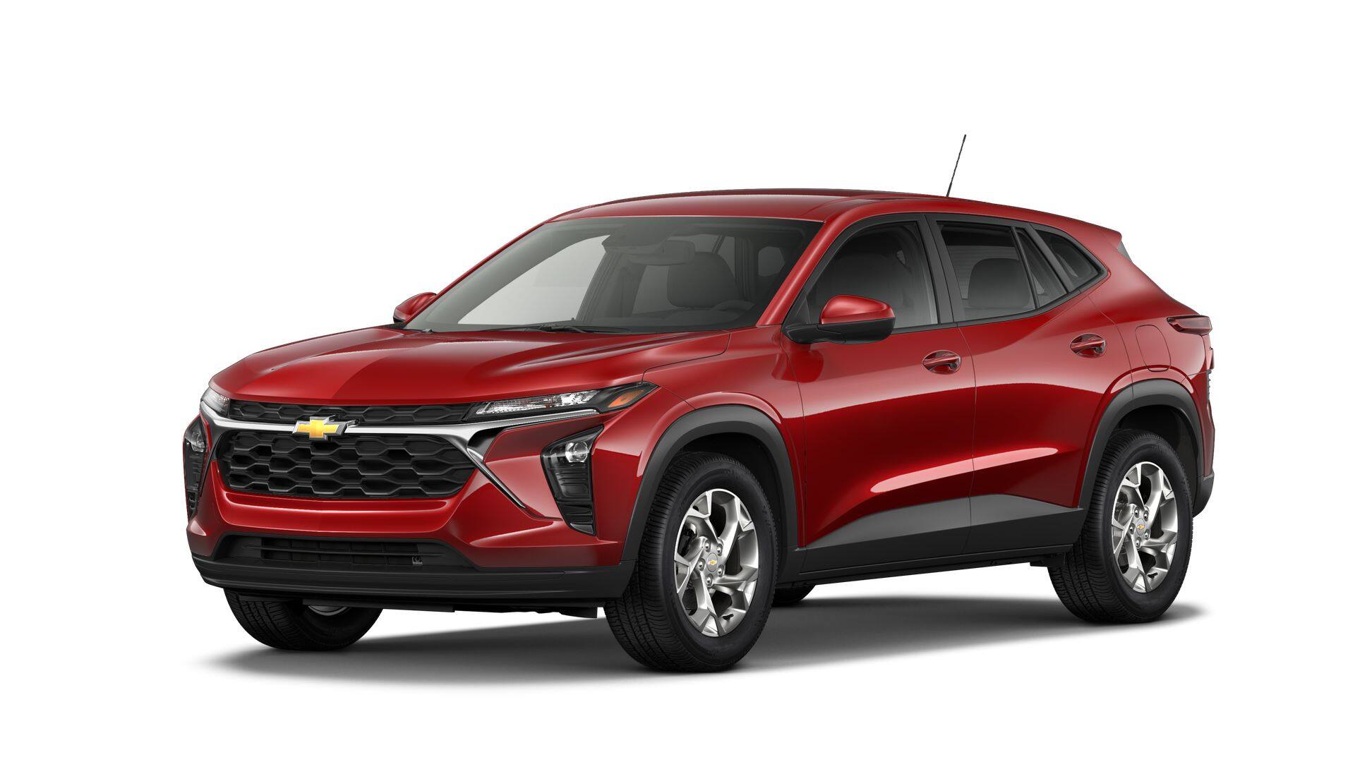 2026 Chevrolet Trax LS in Apex Red — front three-quarter view