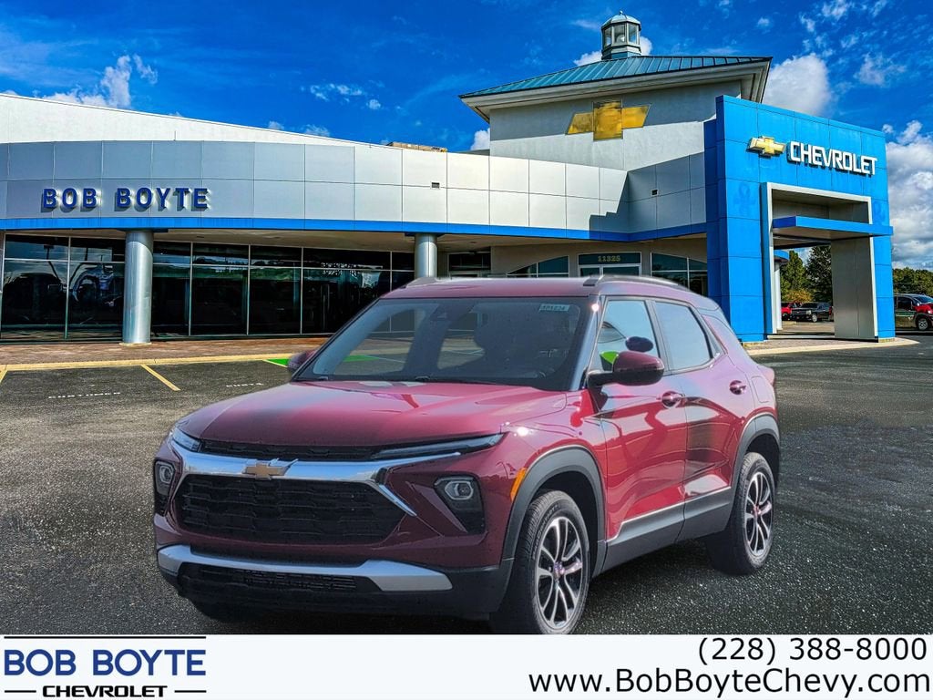 2026 Chevrolet Trailblazer LT in Apex Red — front three-quarter view