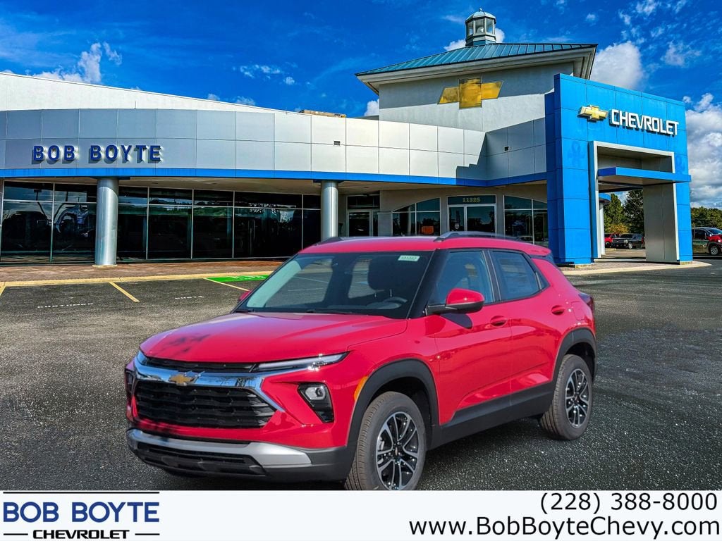 2026 Chevrolet Trailblazer LT in Apex Red — front three-quarter view