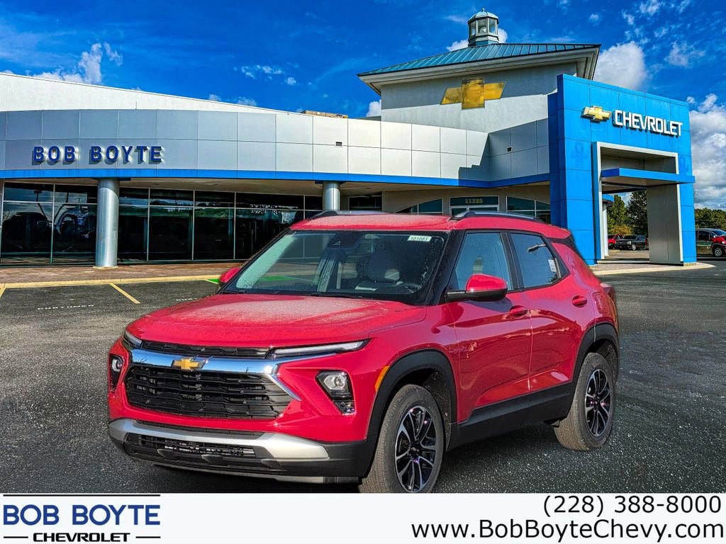2026 Chevrolet Trailblazer LT in Apex Red — front three-quarter view